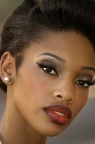 Black Woman with pearl earrings